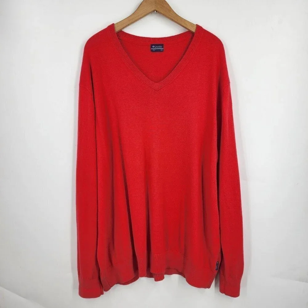 Columbia Men's PFG Dockside V-Neck Cashmere Blend Long Sleeve Sweater Size XXL‎